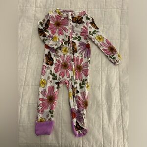 Posh Peanut butterflies and flowers onesie